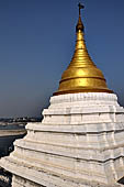 Myanmar - Sagaing, Shwe-kyet-kay a pagoda on a steep bank of the River close to the two parallel bridges linking Sagaing and Amarapura. 